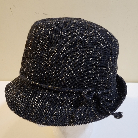 Women's Black and Golden Glitter Fedora Cotton  Hat  OS - Picture 3 of 11